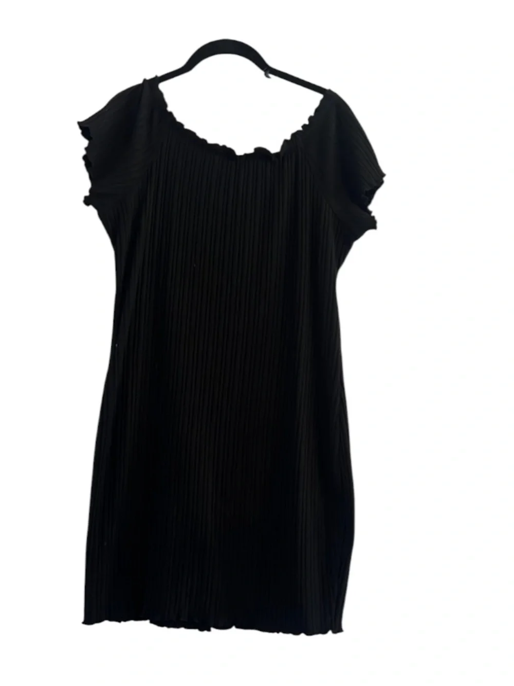 No Boundaries Scallop Trim Black Button-Front Mini Dress Size XXL